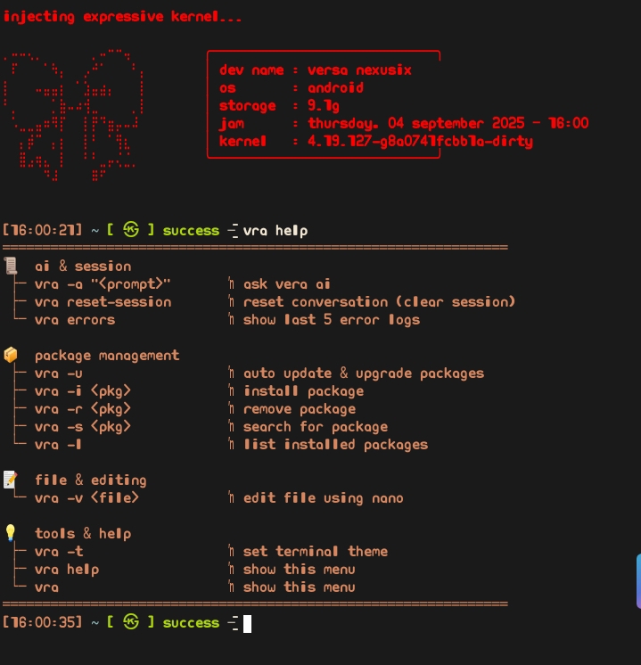 VRA Shell Screenshot